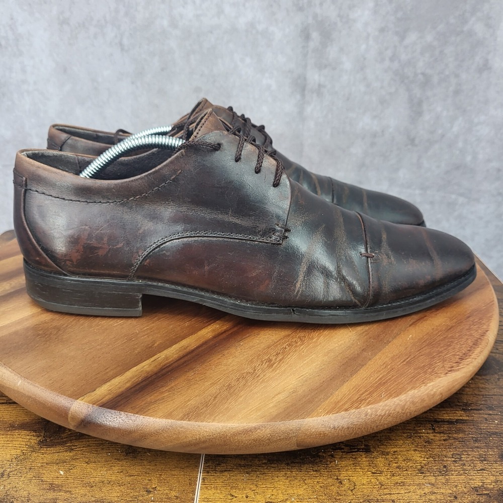 Aldo Oxford‎ Shoes Mens 10 Brown Leather Dress Shoes Cap Toe